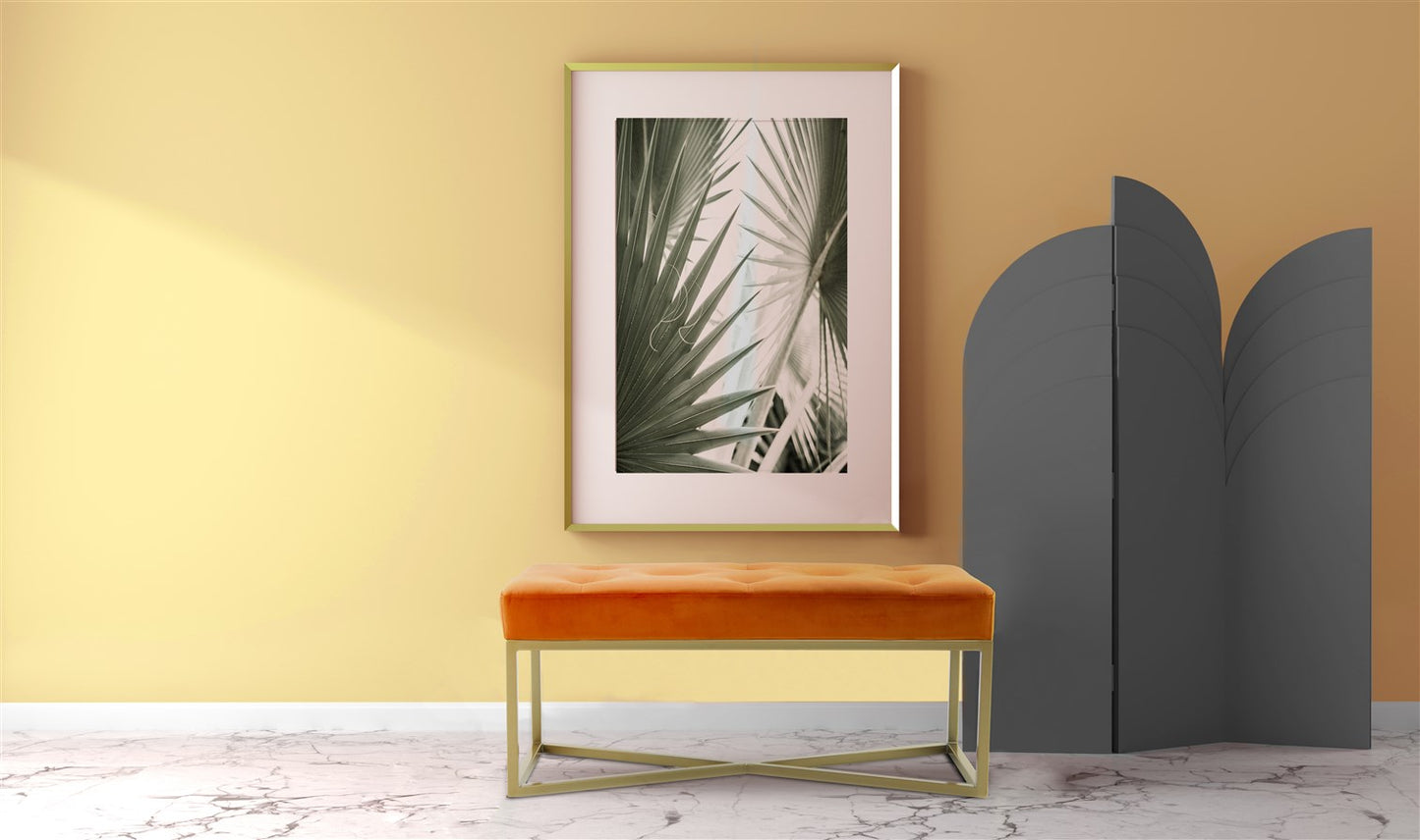 Bænk Diaz 100 – Orange / Guld - Nordic Unique