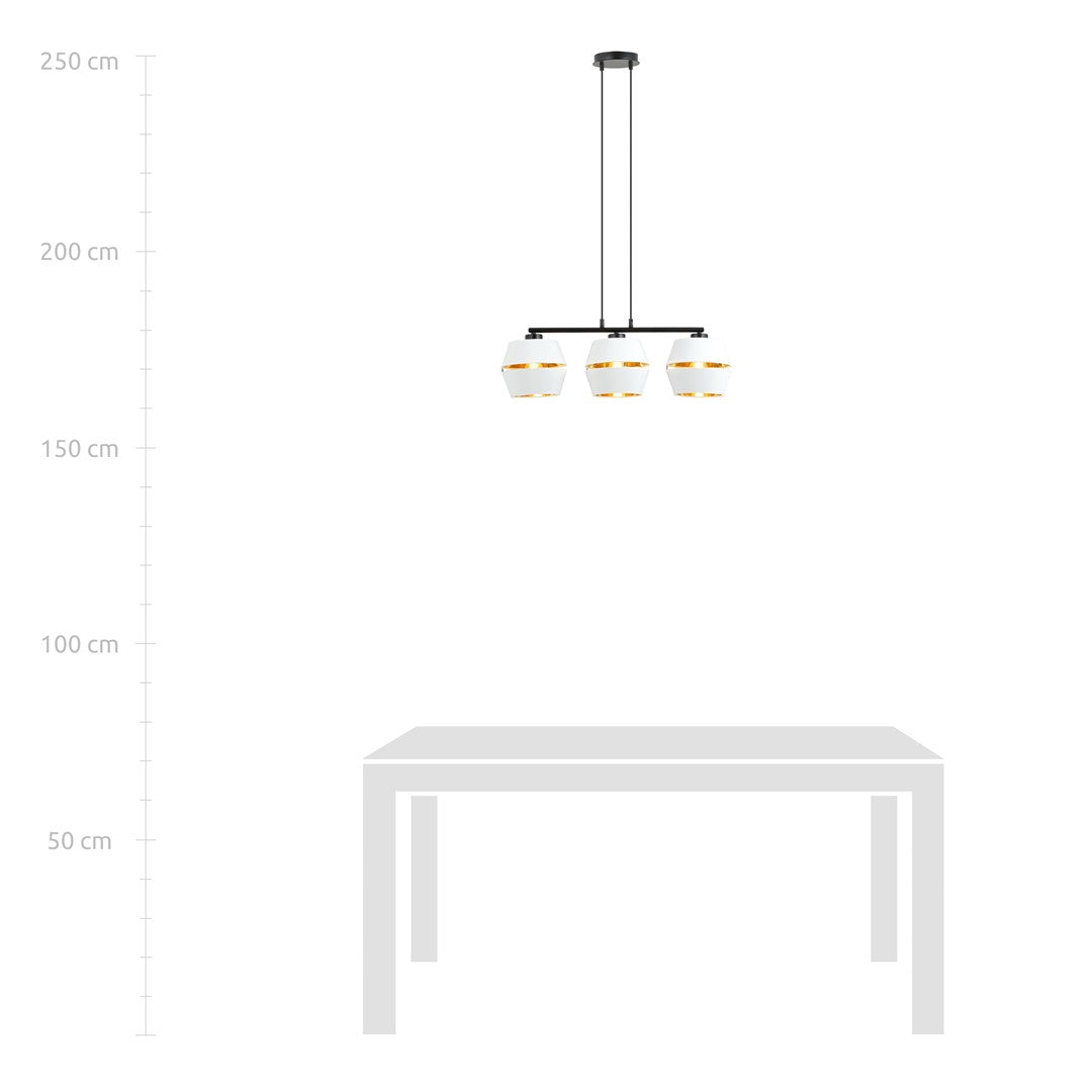 Loftlampe PIANO 3 - Sort / Hvid / Guld - Nordic Unique