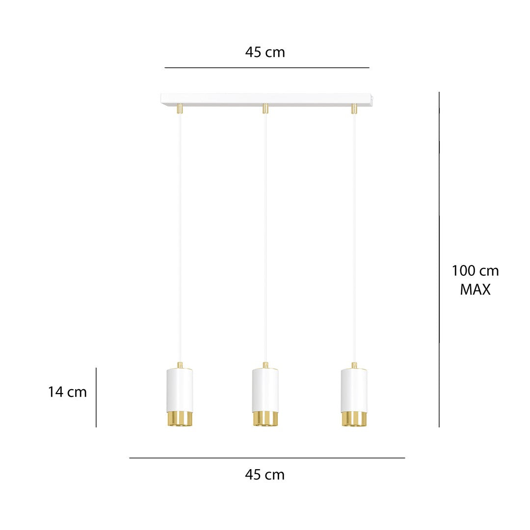Loftlampe FUMIKO 3 - Hvid / Guld - Nordic Unique