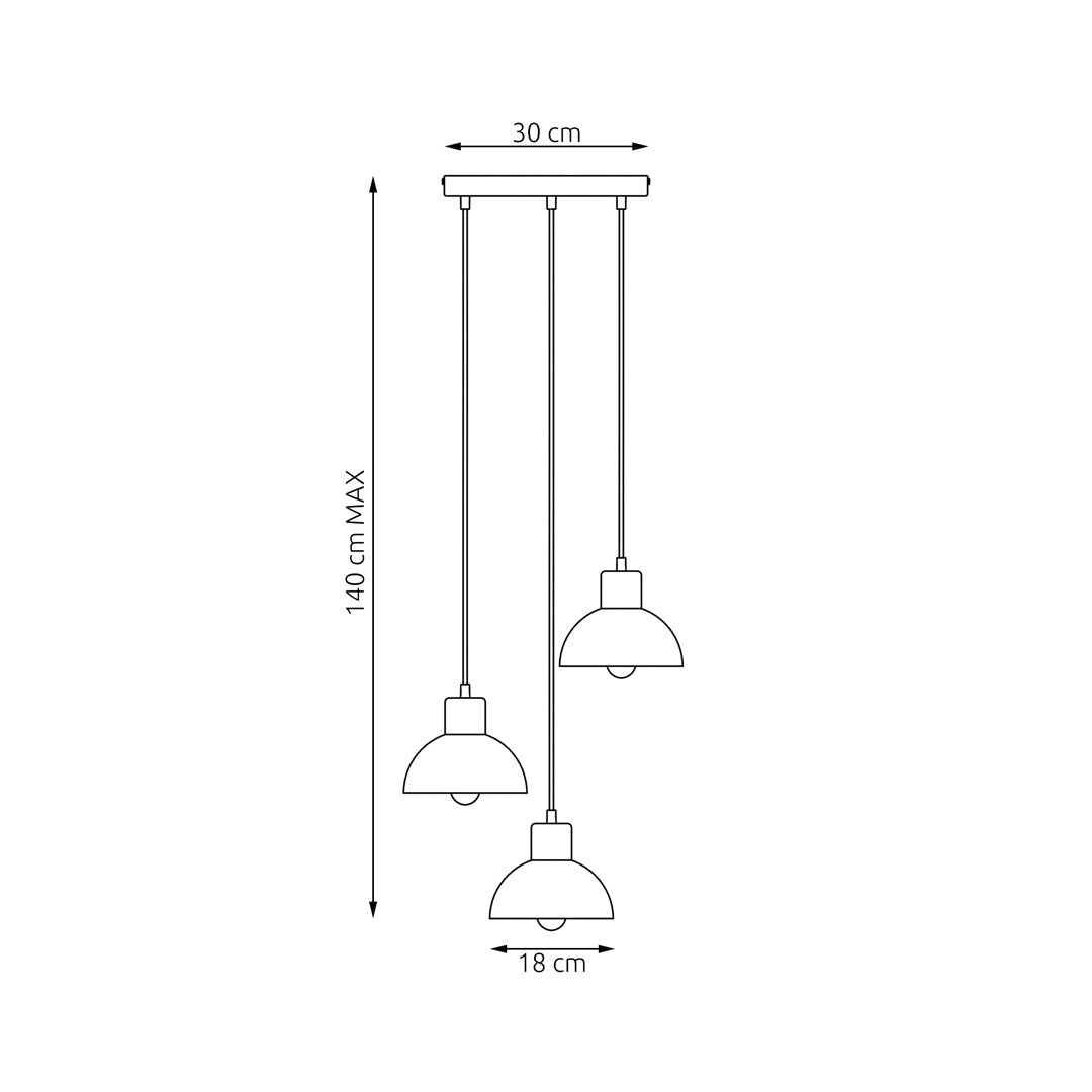 Loftlampe SECO 3 Premium - Sort / Træ - Nordic Unique