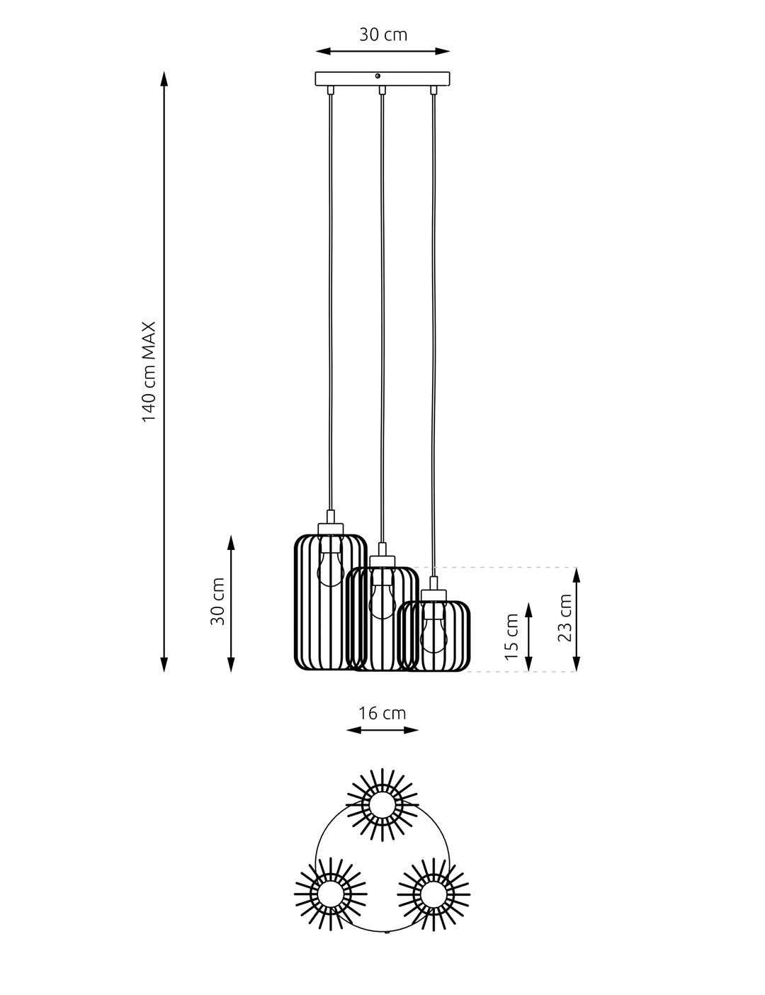Loftlampe VANDER 3 Premium - Sort / Guld - Nordic Unique