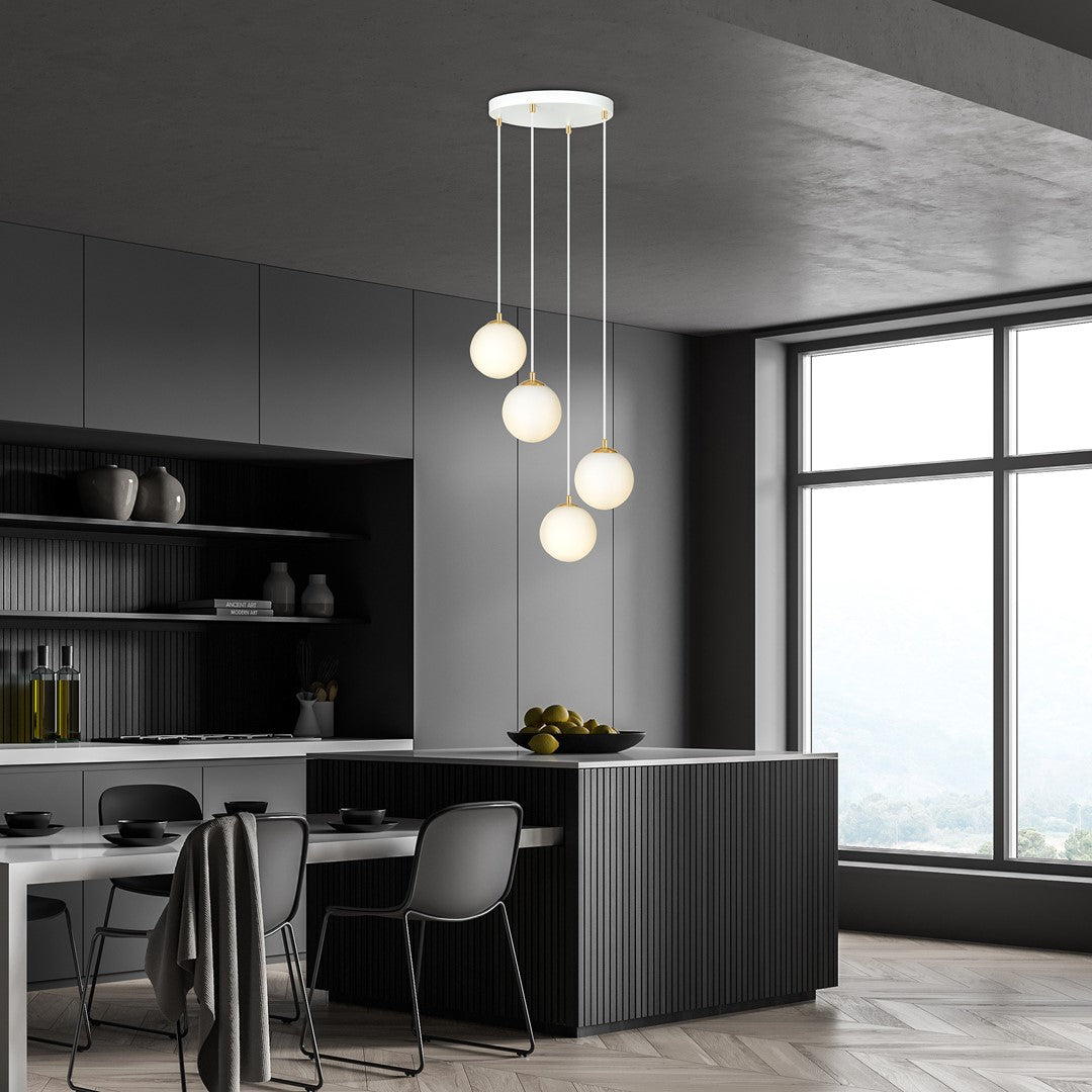 Loftlampe ROYAL 4 - Hvid / Guld - Nordic Unique