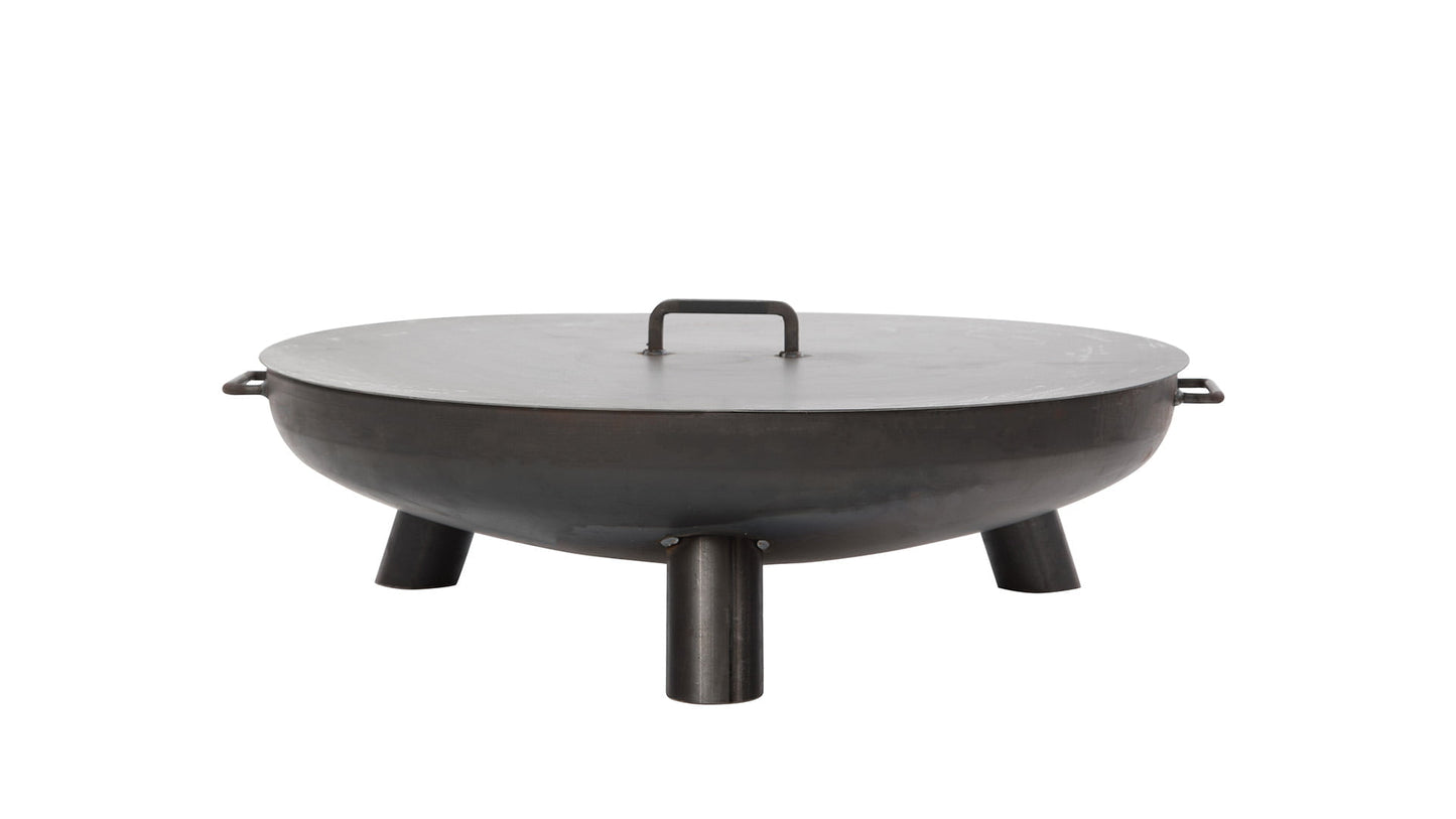 Bålfad Låg/Dæksel 80 cm – Industrielt Look - Nordic Unique