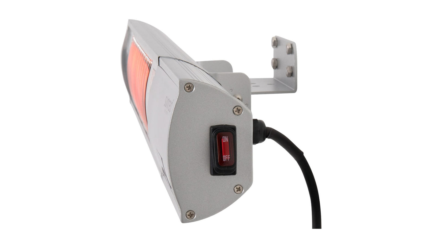 Ultra Vægmonteret Terrassevarmer – Sølv (2000W) - Nordic Unique