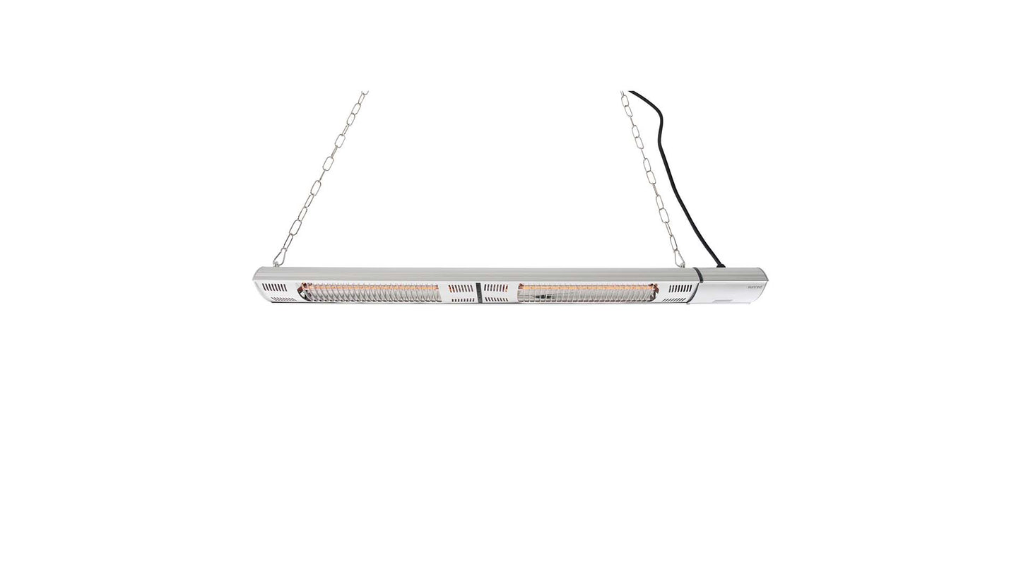 Ultra Hængende/Vægmonteret Terrassevarmer – Sølv (3000W) - Nordic Unique