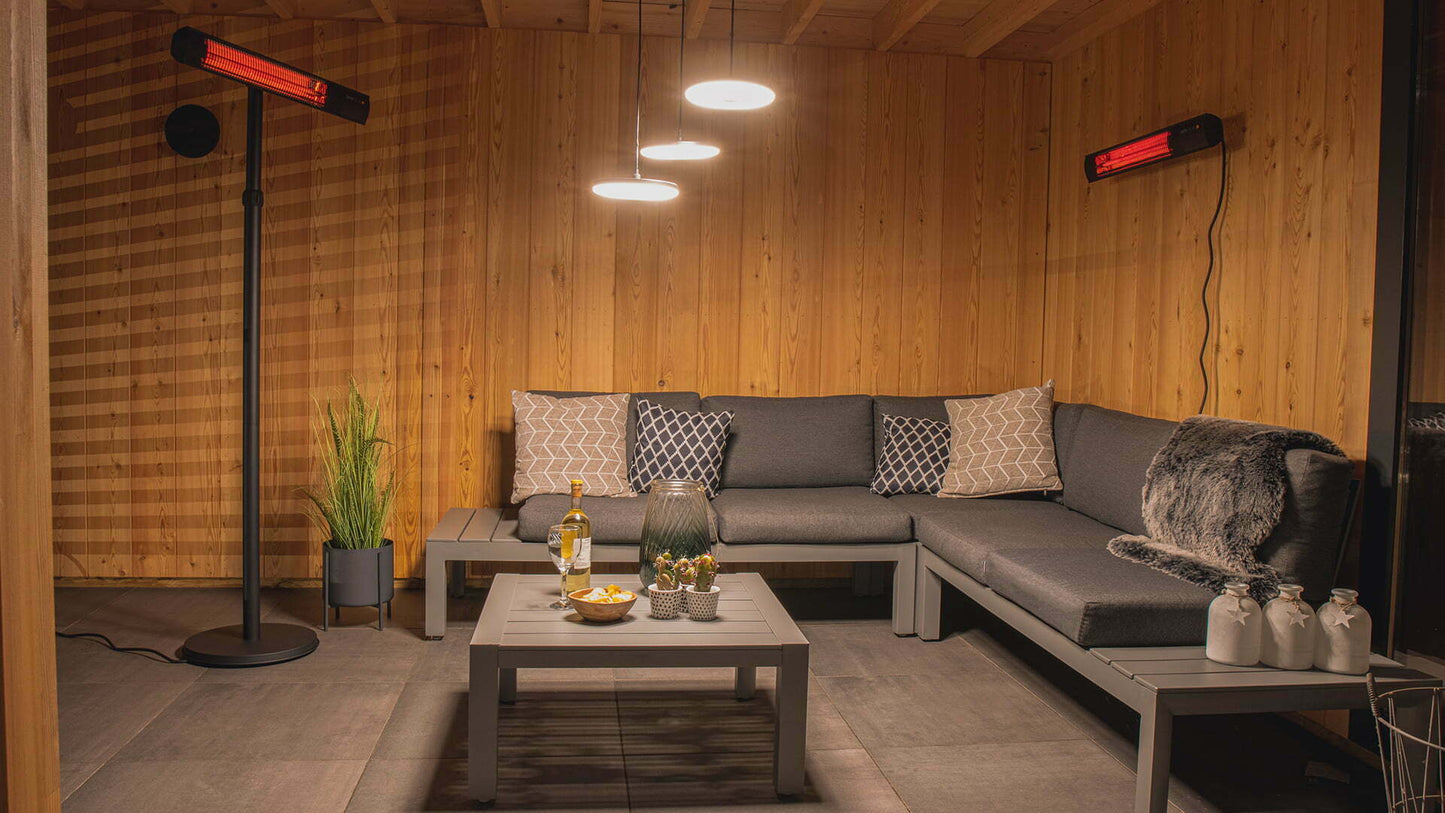 Dark Vægmonteret Terrassevarmer – Sort (1500W) - Nordic Unique