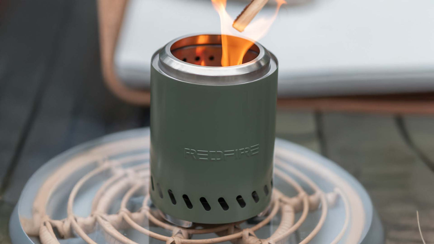 Volcano Bordpejs Bålfad M – Olivengrøn - Nordic Unique