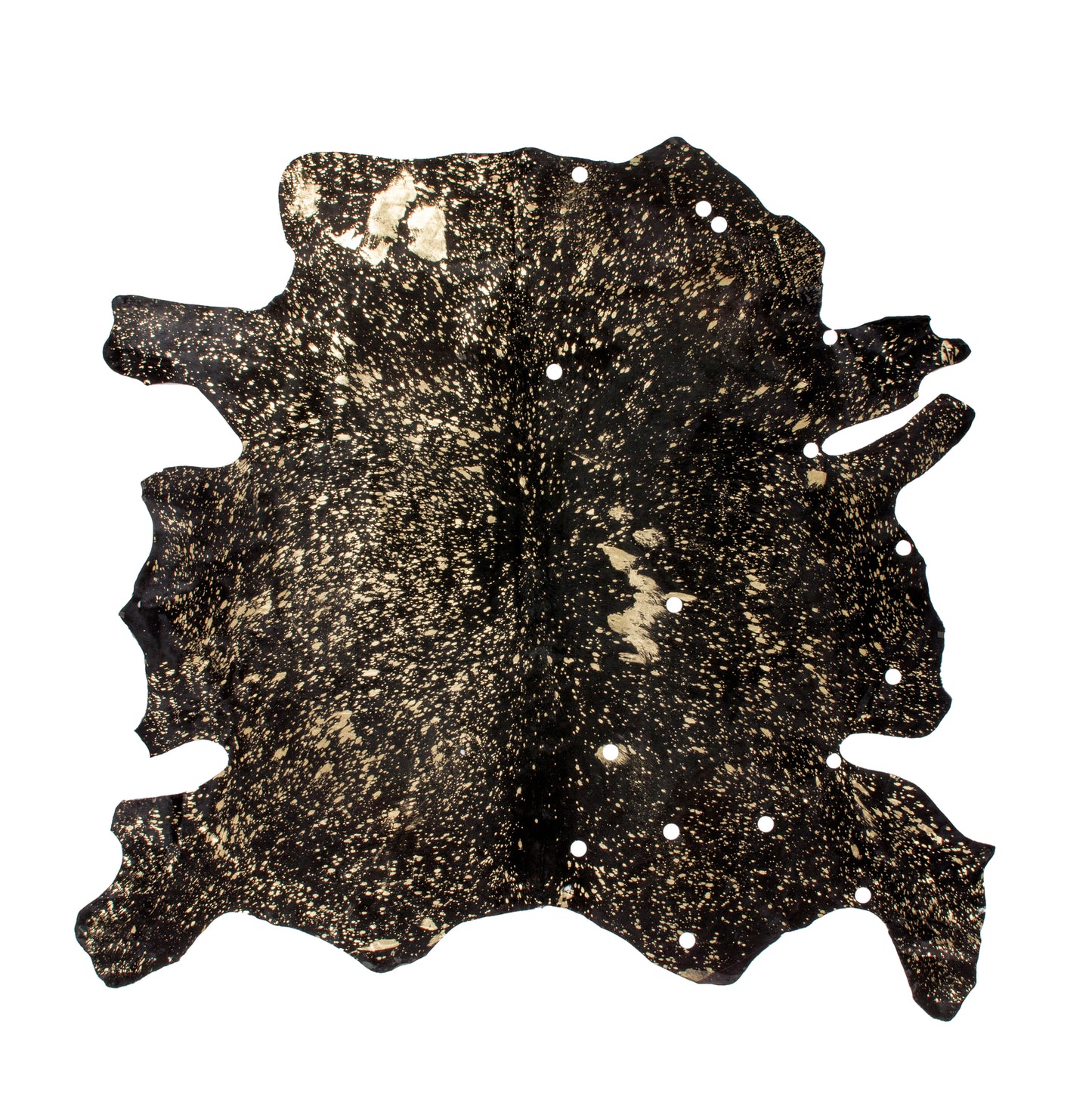 Læder Tæppe Glam 100 – Sort / Guld – 2,00 m² til 2,60 m² - Nordic Unique