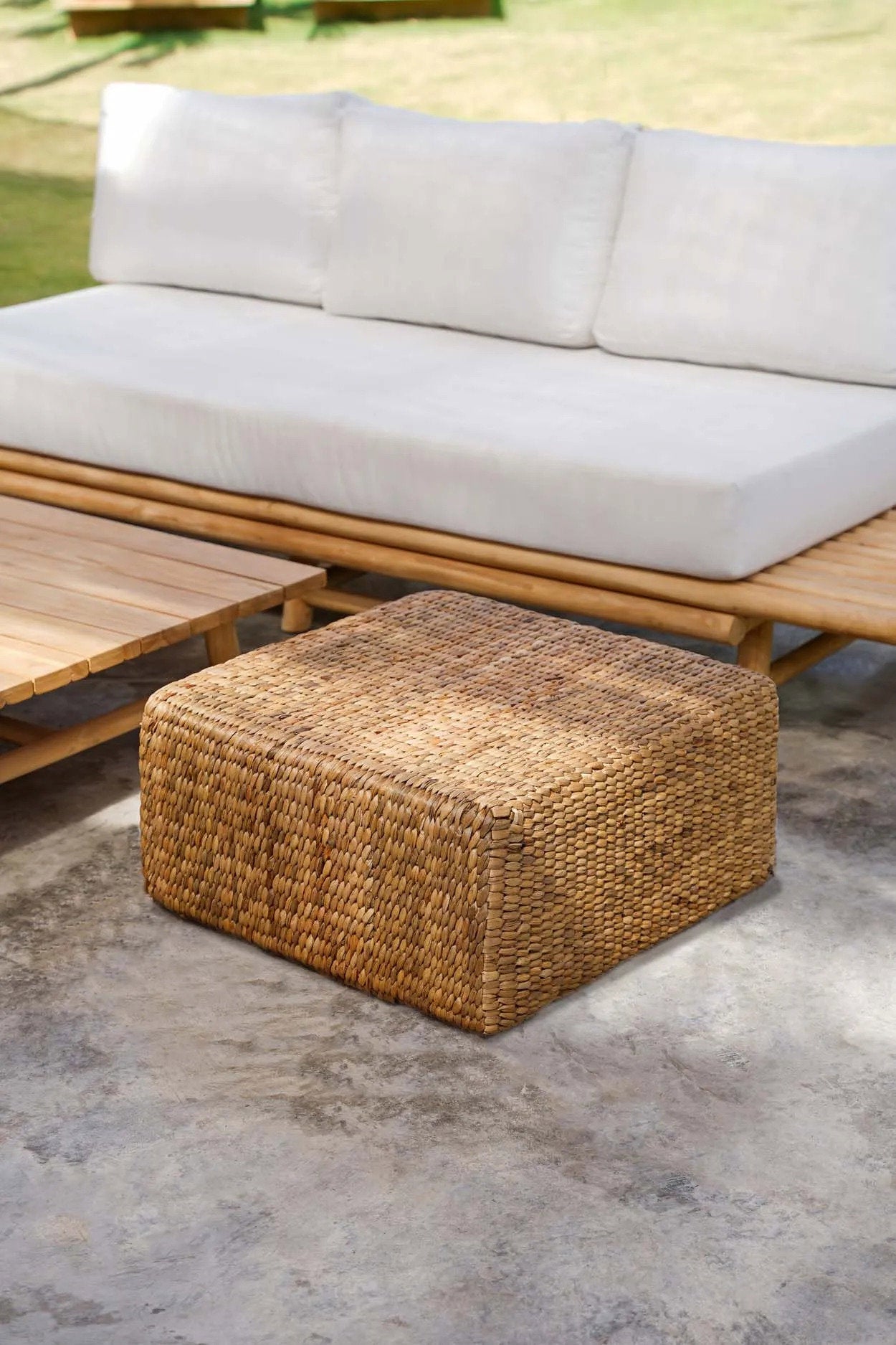 Hyacinth pouf Square - Nature - M