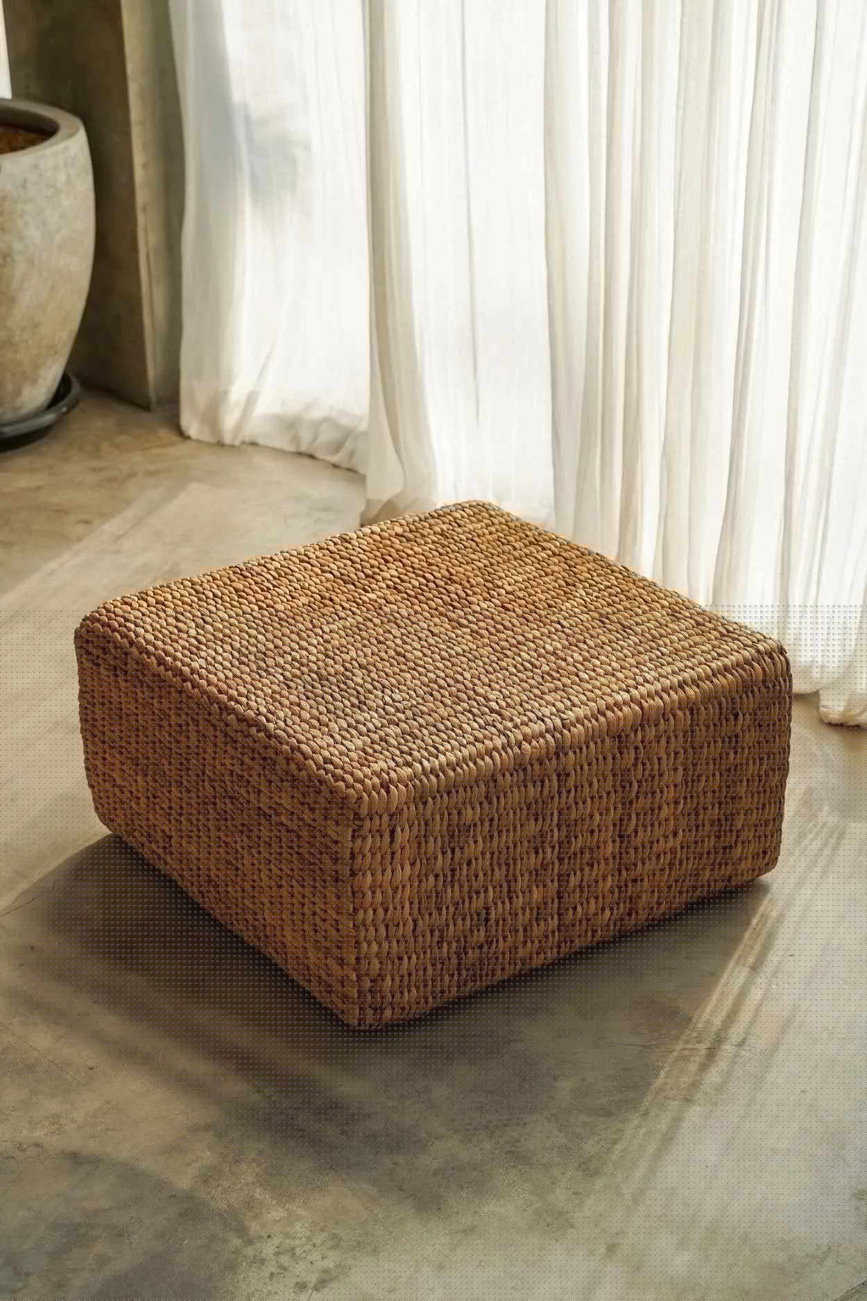 Hyacinth pouf Square - Nature - M