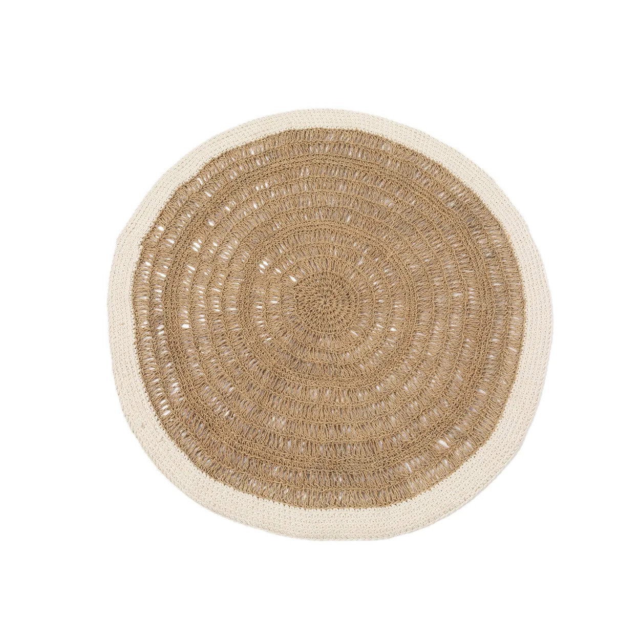 Seagrass & Cotton Round Rug - Natural White - 100cm