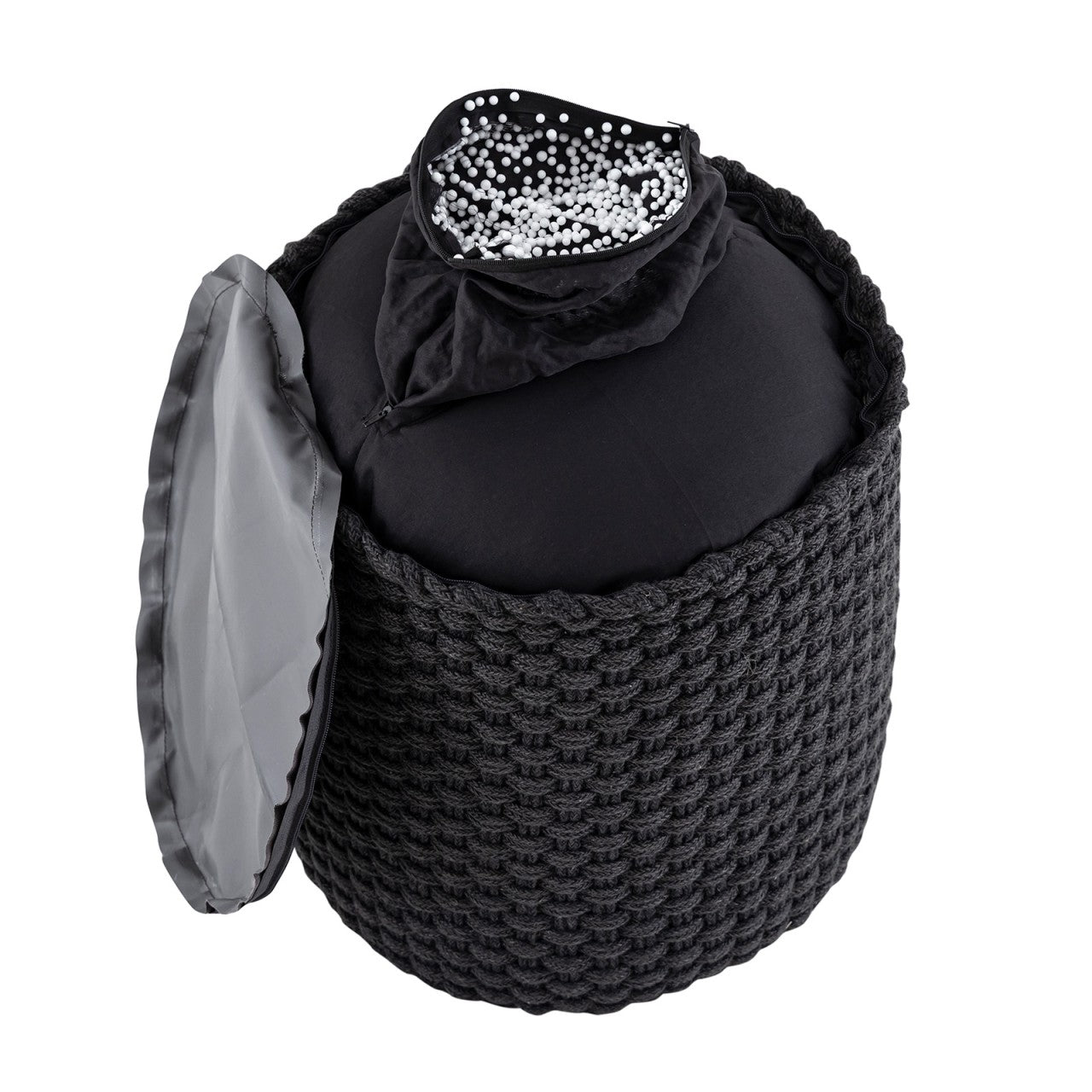 Merino Pouf – Udendørs/Indendørs Ø40 x H45 cm – Antracit / Grå - Nordic Unique