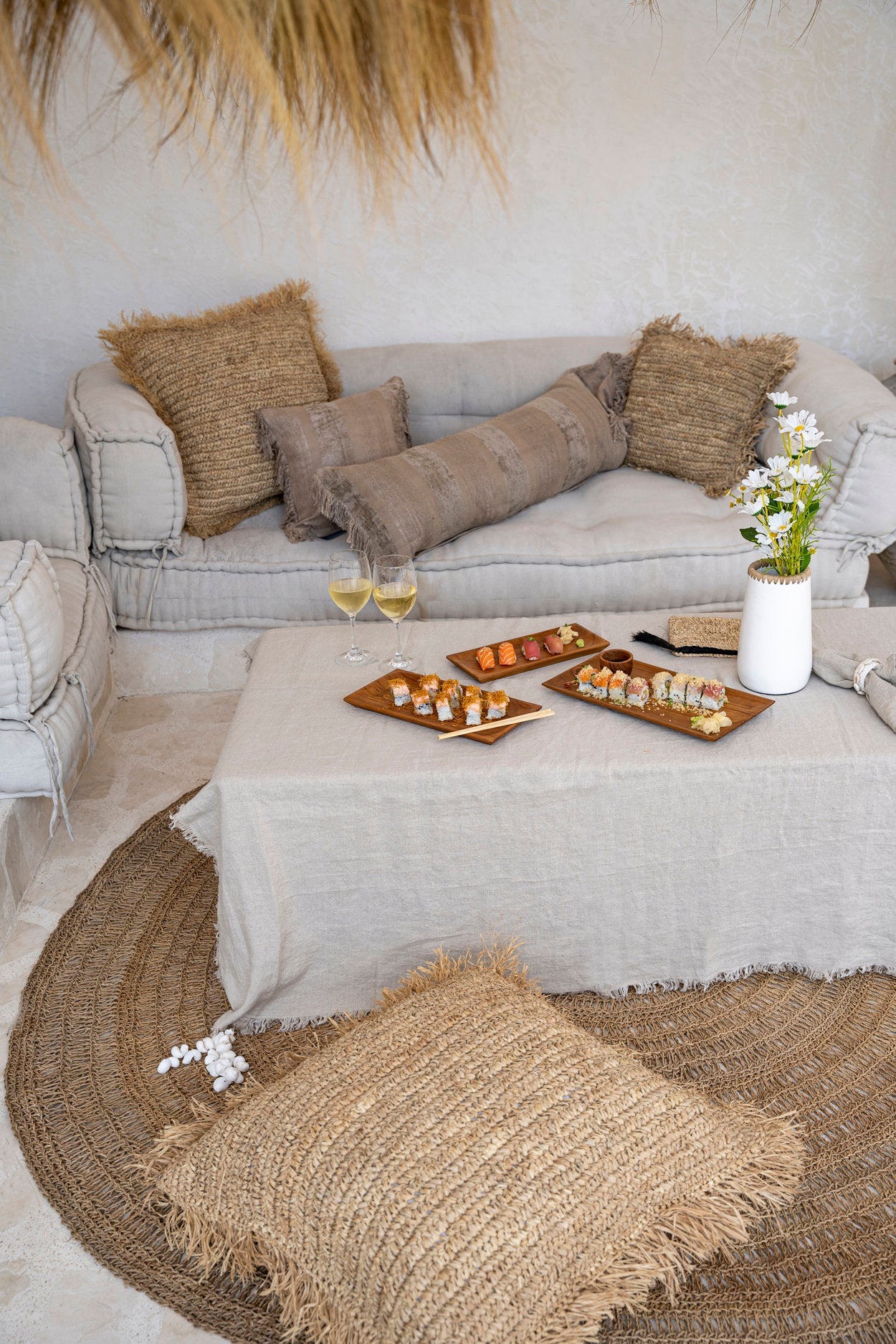 Linen cloth - Beige - 150x150cm