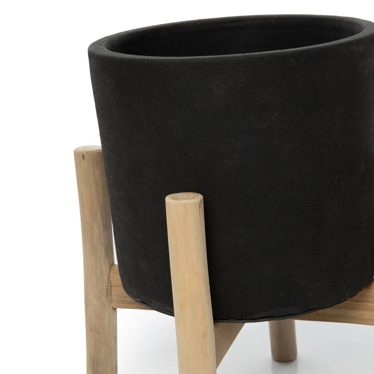 Charcoal Jar Low - Black Natural - S