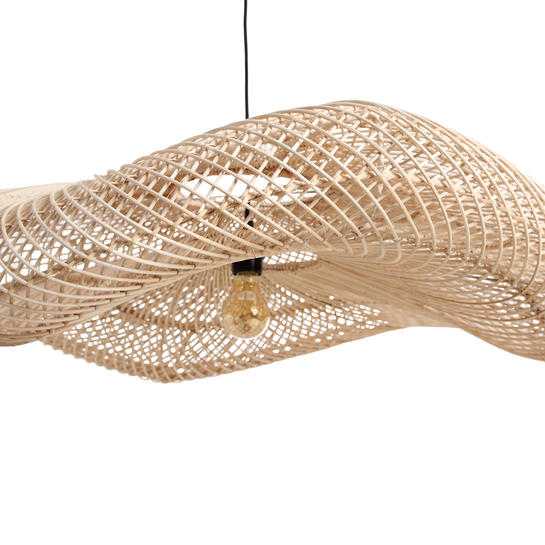 Wave rotanlampe XXL - Ø115x35 cm