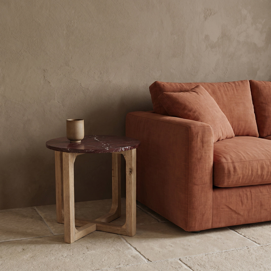 Marmor sidebord Cherry - 50x50x50 cm