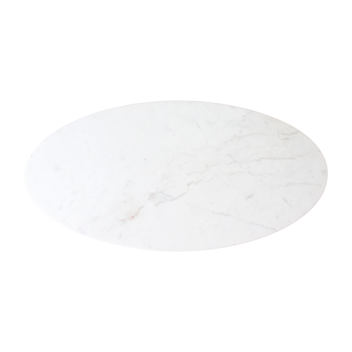 Ovalt sofabord i marmor - Hvid - 120x60x38 cm