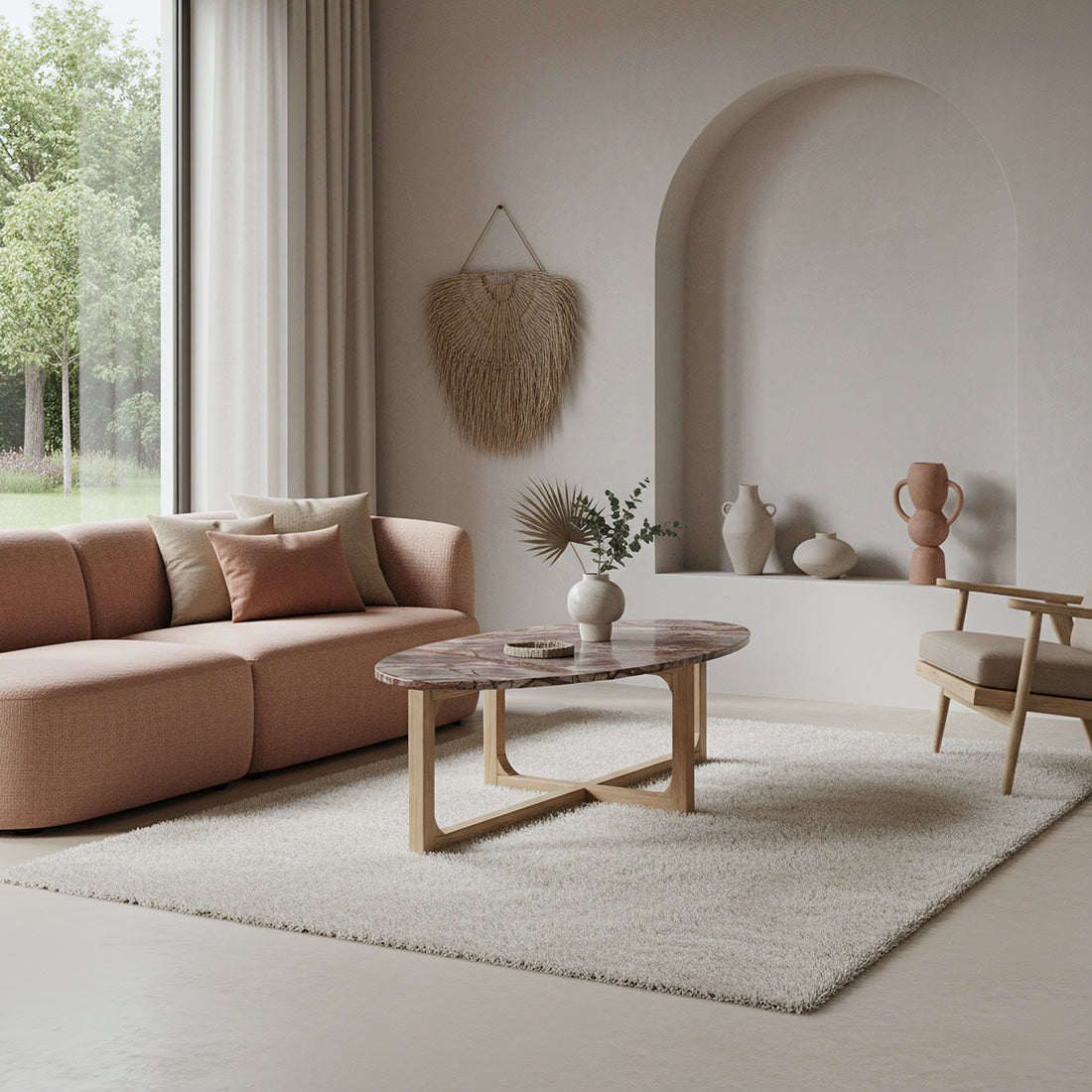 Sofabord i marmor Bizar - 120x60x38 cm