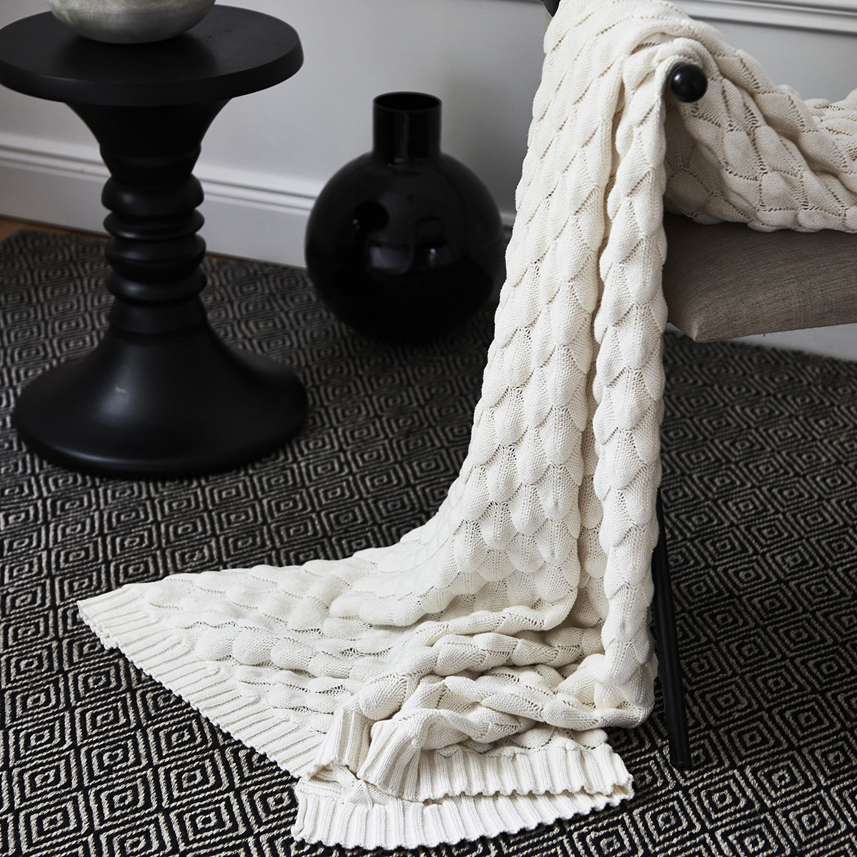 Tæppe Ædelsten - Hvid - Nordic Unique