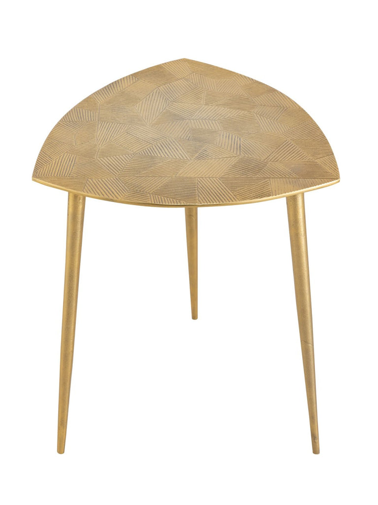 Sidebord i metal, trekantet klassisk design guld