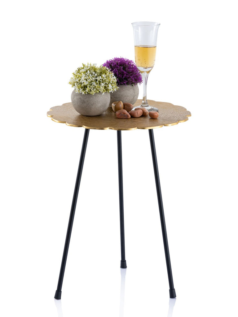 Sidebord i metal Ø35x45cm rund guld
