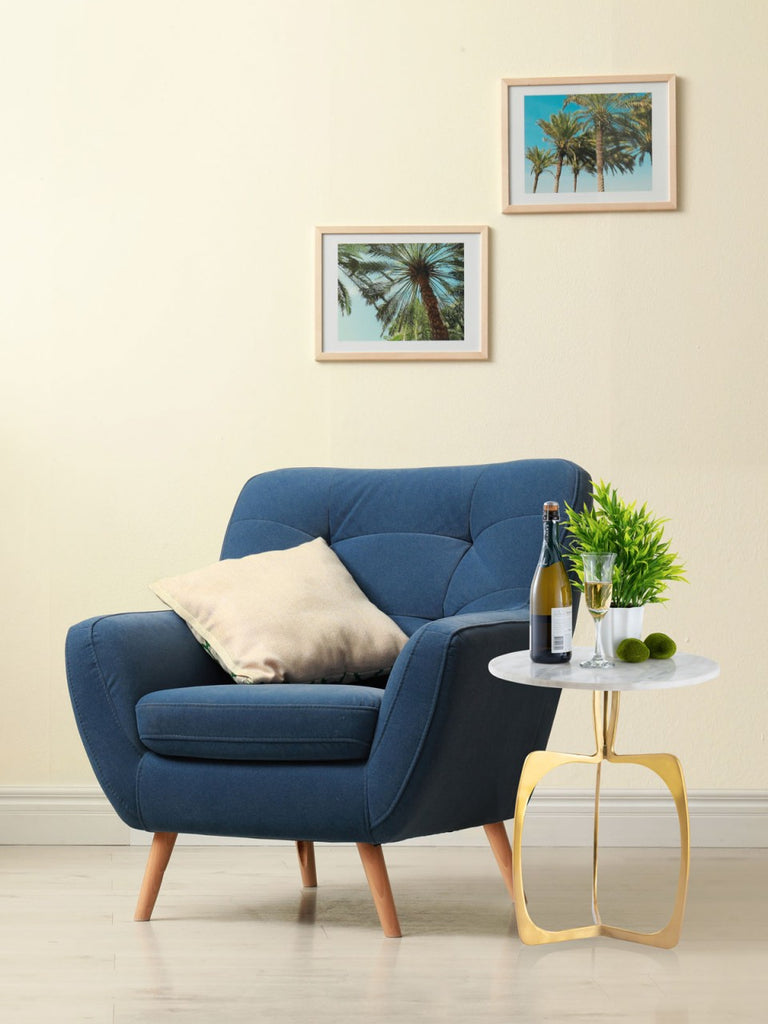 Sidebord i metal, rundt ø 45 x 56 cm - Nordic Unique