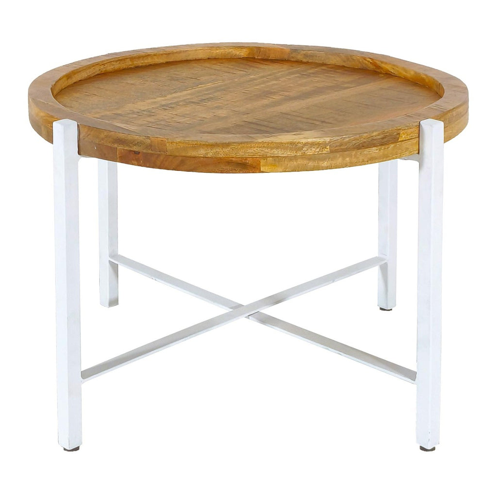 Sidebord Ø55cm i træ og metal - Nordic Unique