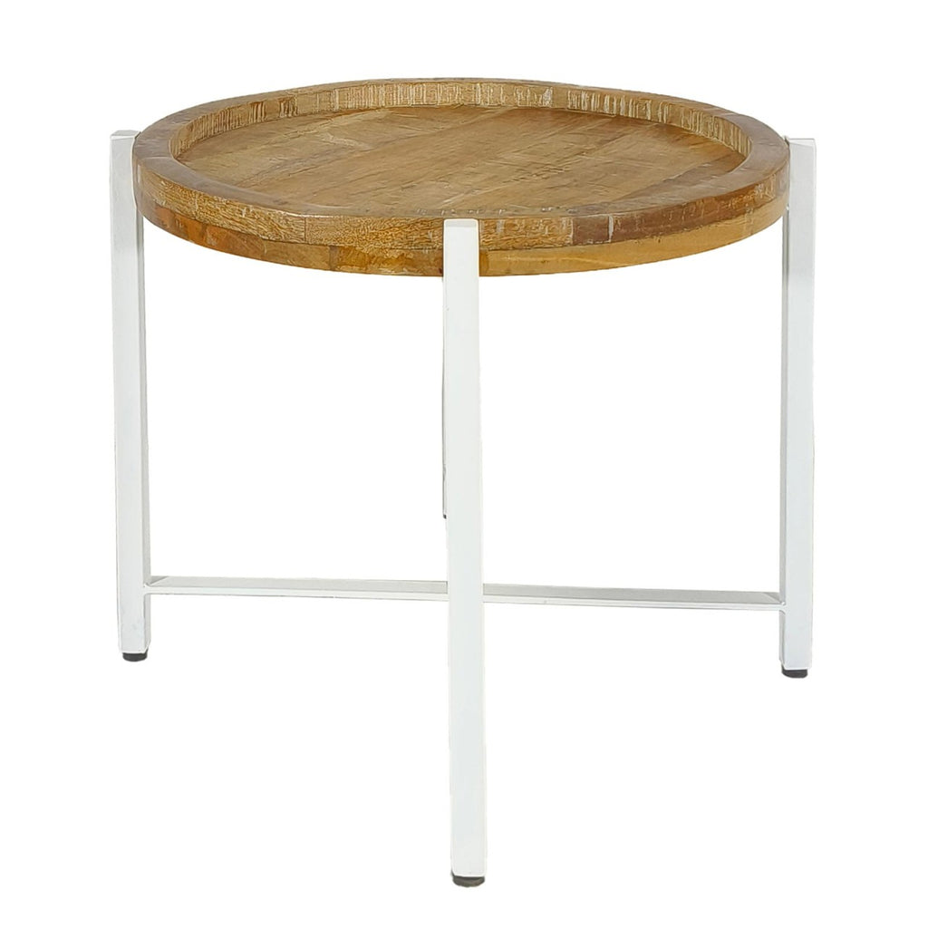 Sidebord Ø55cm i træ og metal - Nordic Unique