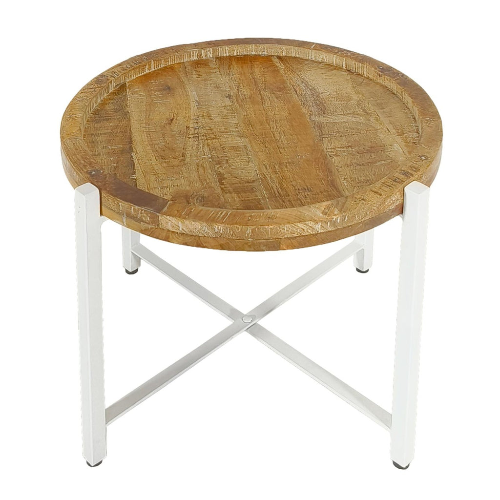 Sidebord Ø55cm i træ og metal - Nordic Unique