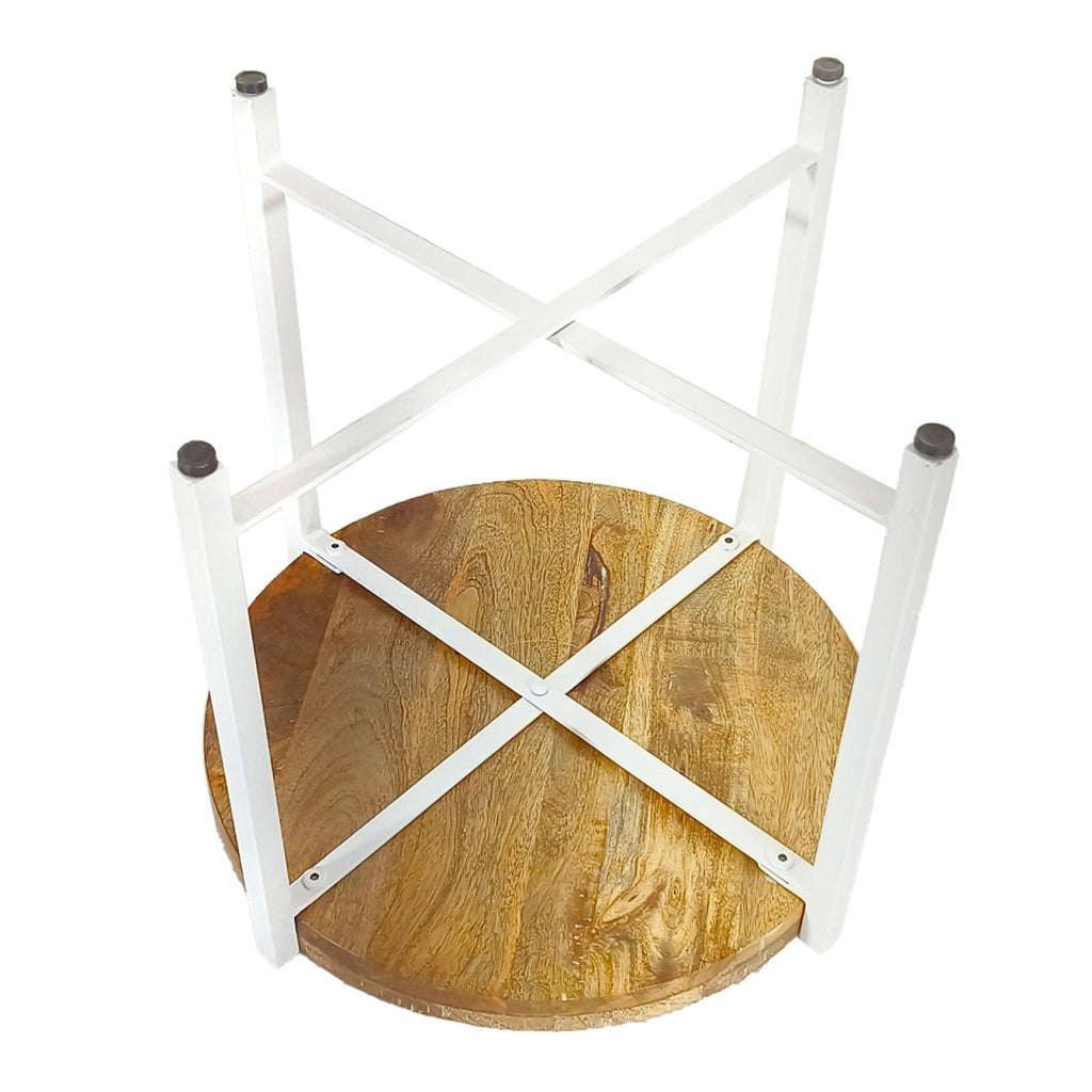 Sidebord Ø55cm i træ og metal - Nordic Unique