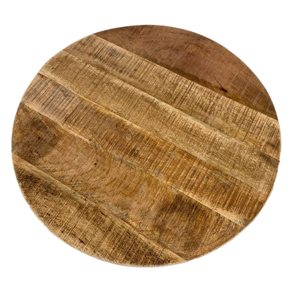 Rund sofabord ø60x45cm til stuen, træ og metal, hvidt stel