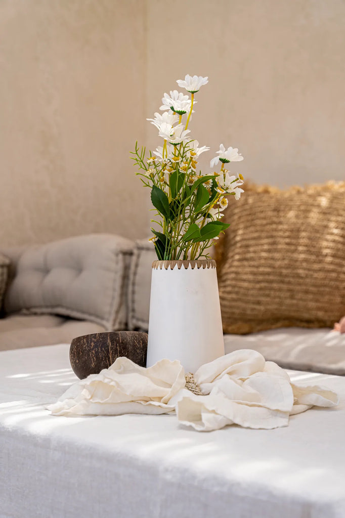 Paris Vase - Hvid Naturlig - M