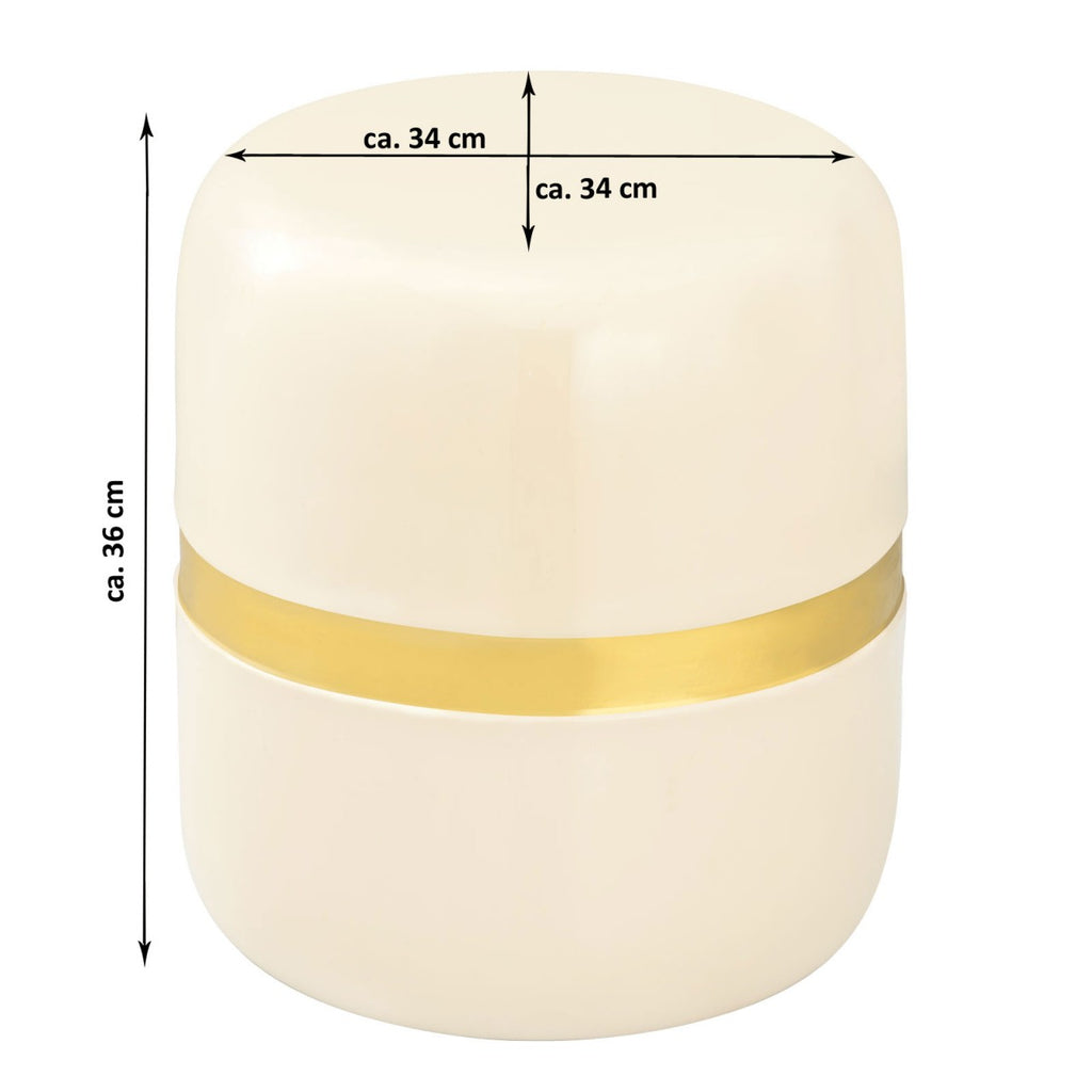 Dekorativt sidebord rundt ø 34 H 36 cm - Nordic Unique