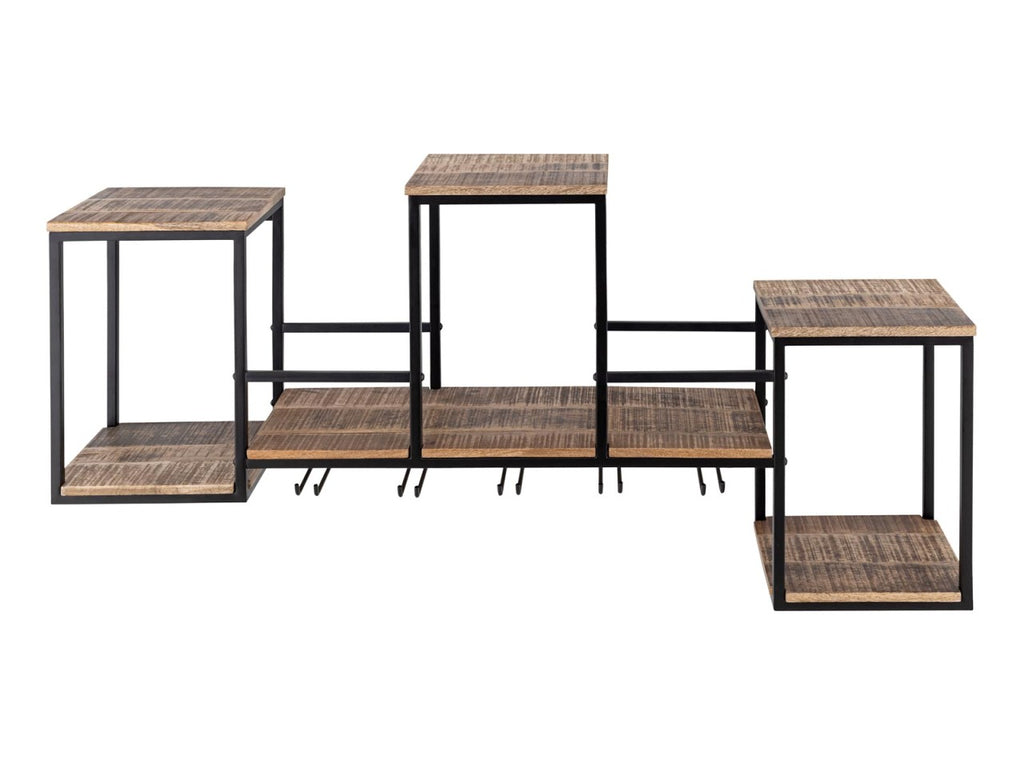 Vinholder/barhylde i mangotræ og metal 104x53x23cm - Nordic Unique