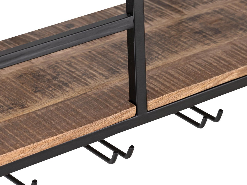 Vinholder/barhylde i mangotræ og metal 104x53x23cm - Nordic Unique