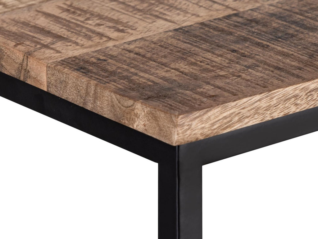 Vinholder/barhylde i mangotræ og metal 104x53x23cm - Nordic Unique