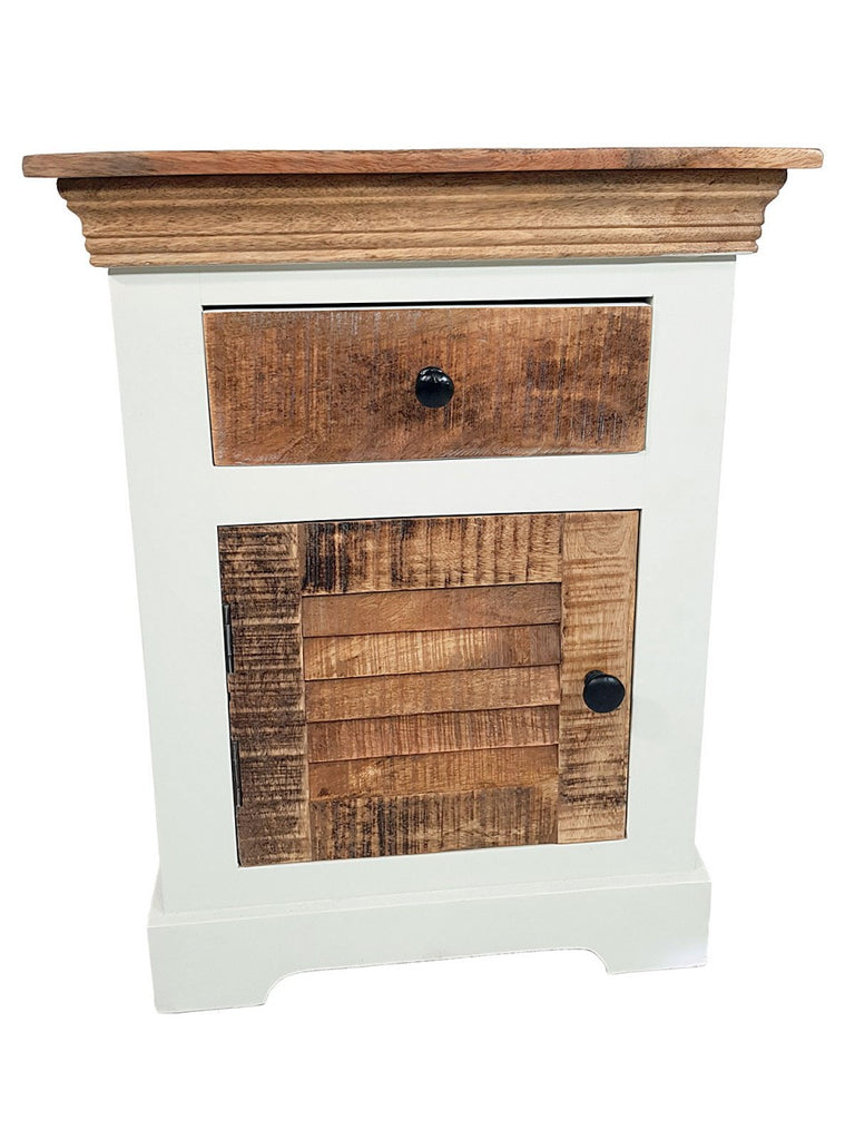 Natbord/kommode B45xH60cm i mangotræ hvid - Nordic Unique