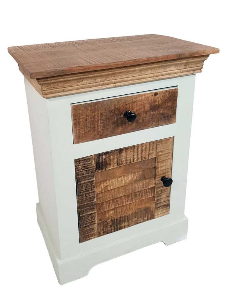 Natbord/kommode B45xH60cm i mangotræ hvid - Nordic Unique