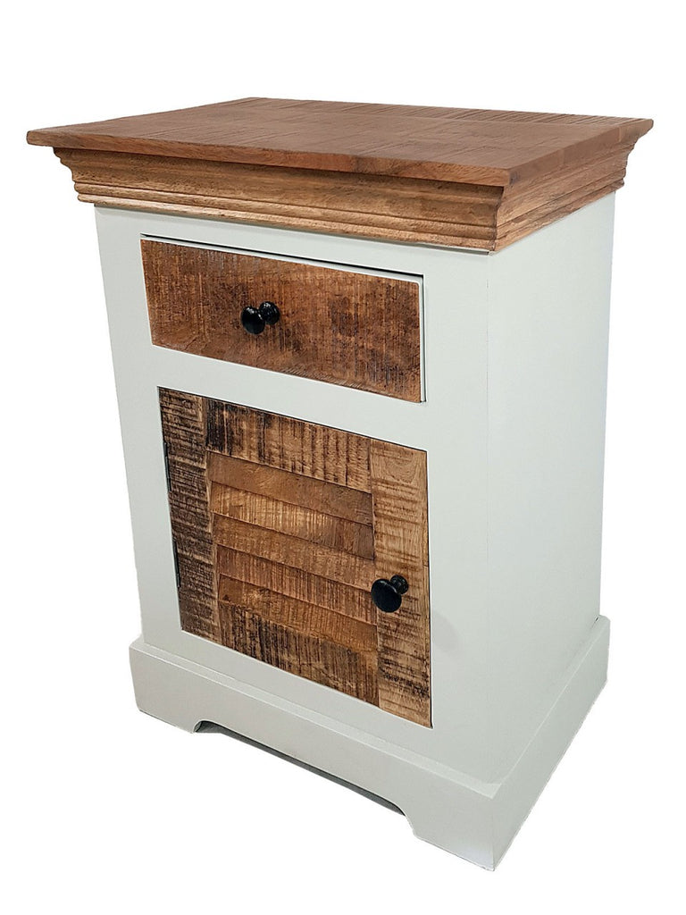 Natbord/kommode B45xH60cm i mangotræ hvid - Nordic Unique