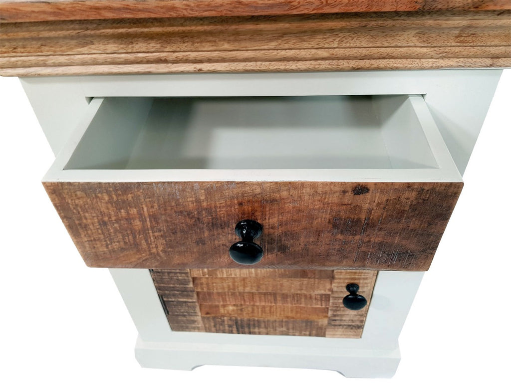 Natbord/kommode B45xH60cm i mangotræ hvid - Nordic Unique