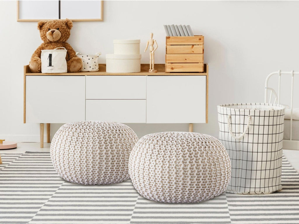 Puf/strikpuf premium Ø45cm 100% vandtæt beige