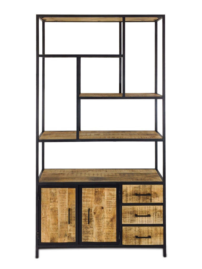 Ståhylde Bogreol Hylder 98x190x36cm Liverpool Metalramme - Nordic Unique