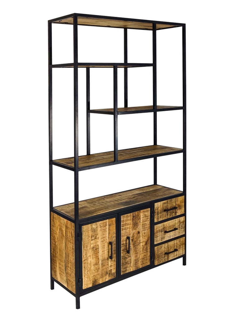 Ståhylde Bogreol Hylder 98x190x36cm Liverpool Metalramme - Nordic Unique