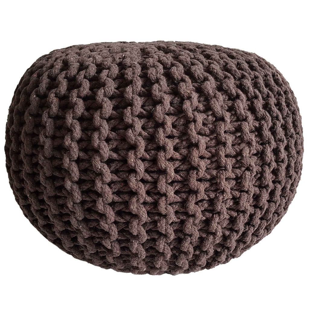 Puf/strikpuf grovstrik Ø45x30cm kanel - Nordic Unique