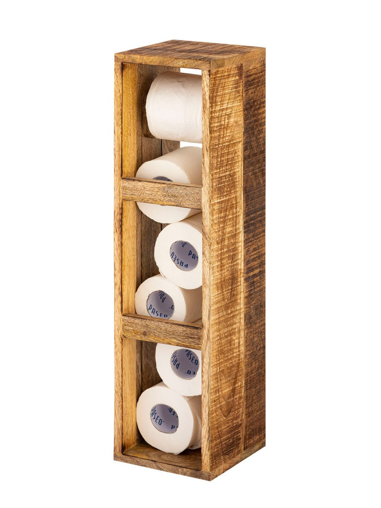 Toiletrulleholder i mangotræ 17x17 H65cm