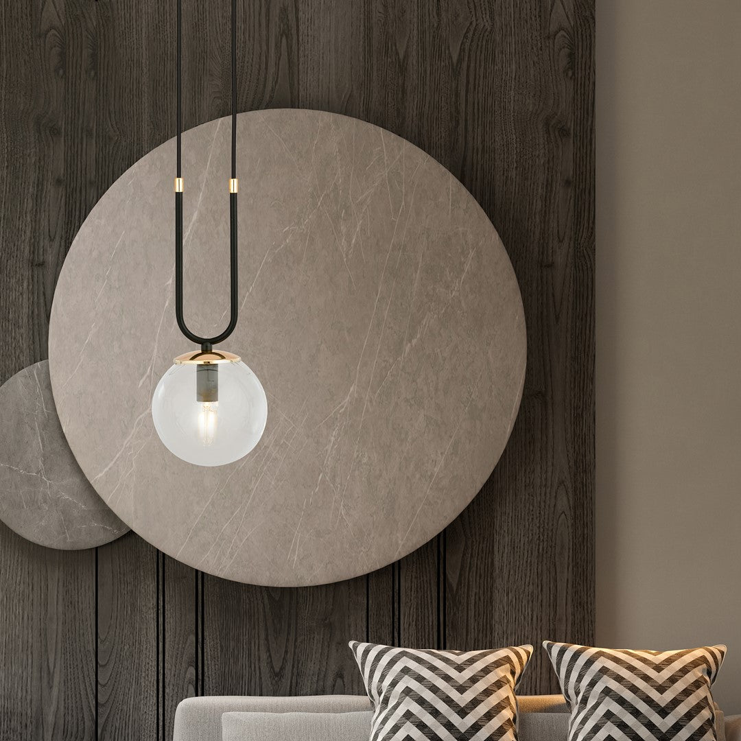 Loftlampe GLAM 1 Gennemsigtig - Sort / Guld - Nordic Unique