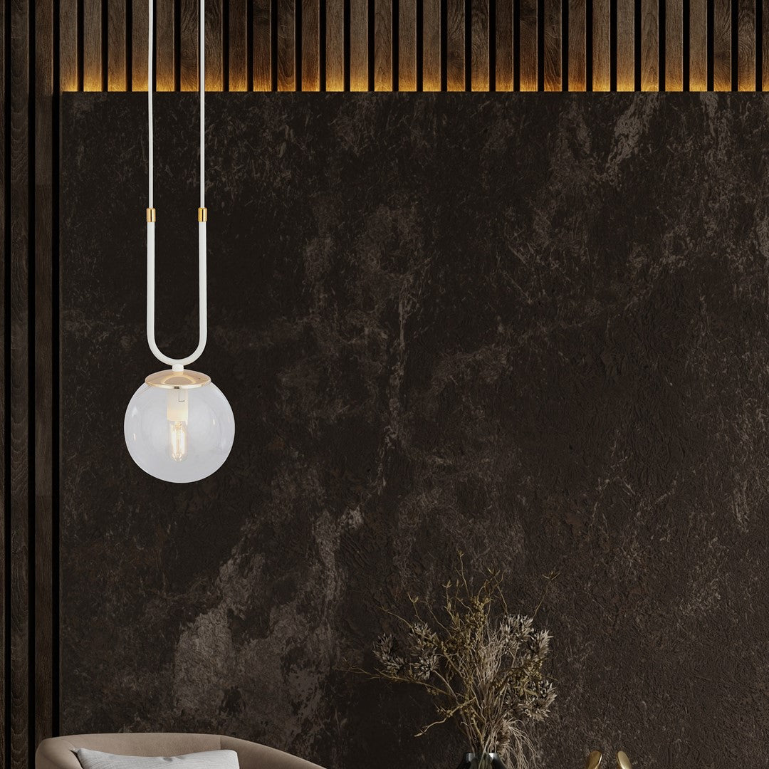 Loftlampe GLAM 1 Gennemsigtig - Hvid / Guld - Nordic Unique