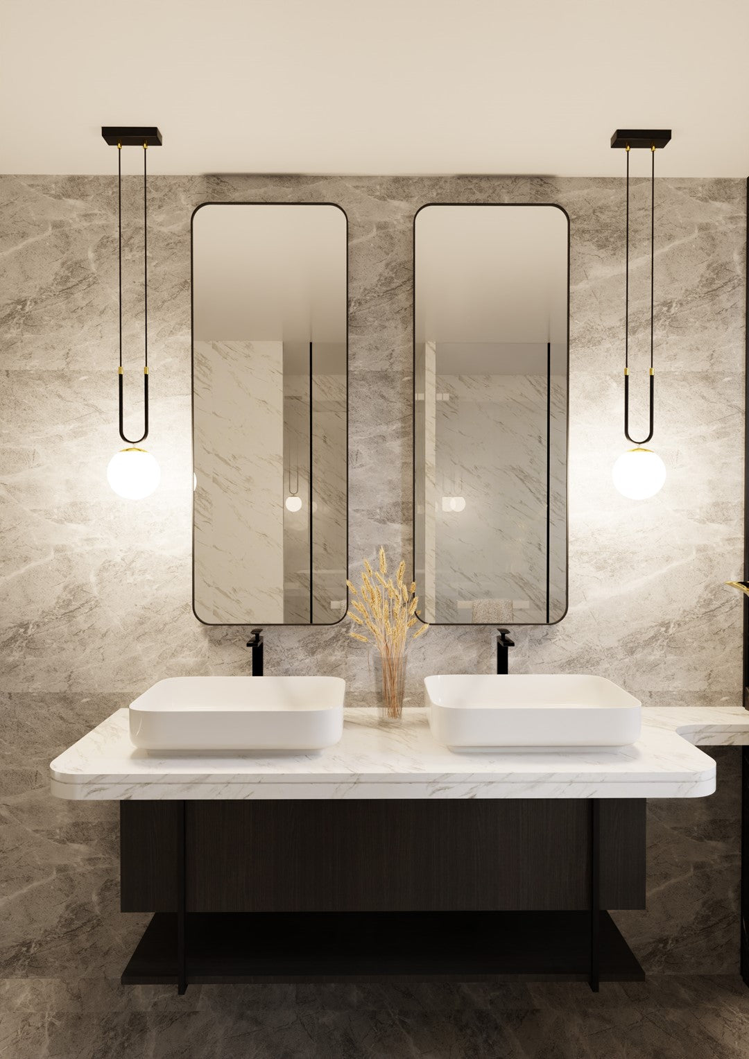 Loftlampe GLAM 1 - Sort / Hvid / Guld - Nordic Unique