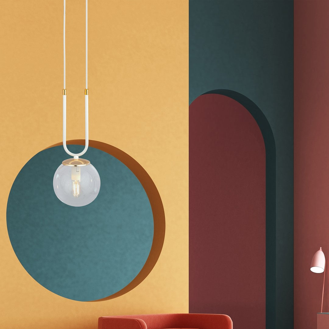 Loftlampe GLAM 1 Gennemsigtig - Hvid / Guld - Nordic Unique