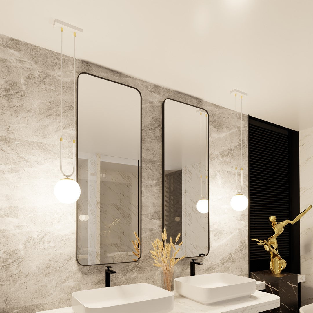 Loftlampe GLAM 1 - Hvid / Guld - Nordic Unique